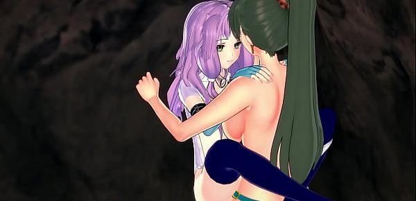  Florina has lesbian sex with Lyn, rides her strapon. Fire Emblem Hentai.